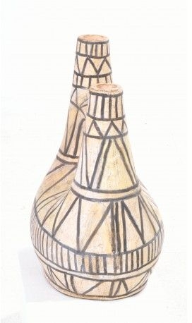 Product photograph of Ancient Mariner Village Pottery Abstract White Vase from Choice Furniture Superstore.